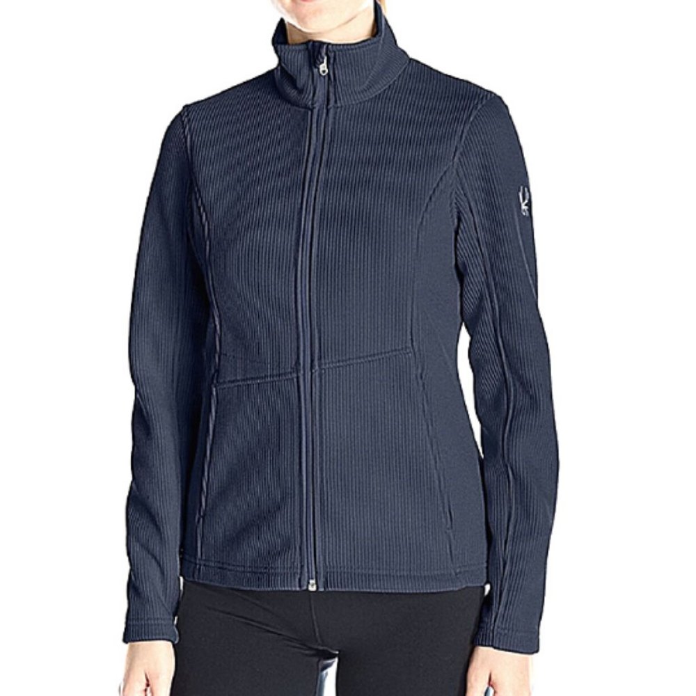 Spyder Navy Blue Waffle Zip Up Sweater Jacket L